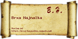 Brxa Hajnalka névjegykártya
